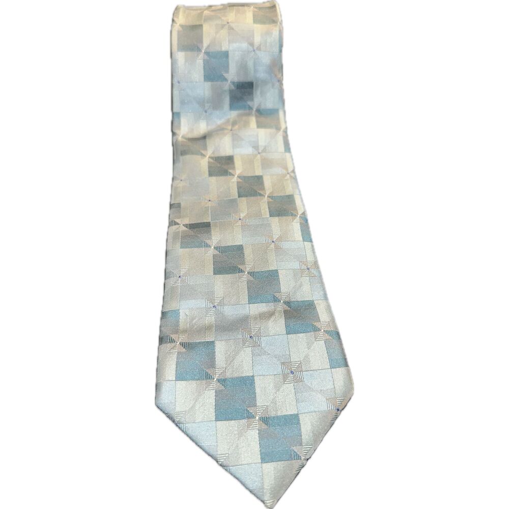 Arrow Men’s Geometric Pattern Blue‎ Gray Neck Tie Long Professional